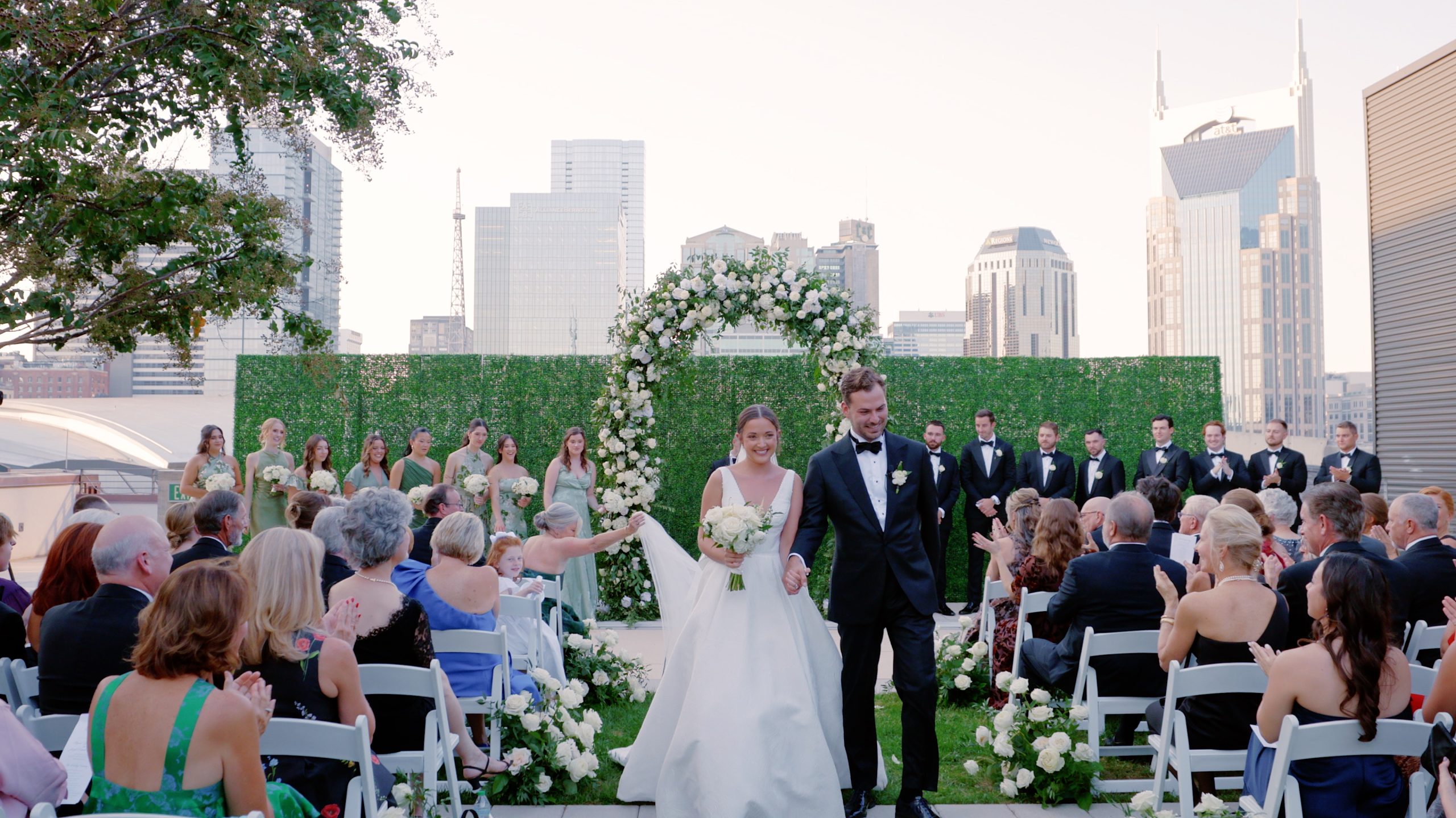 Bride and groom in a cinematic wedding moment